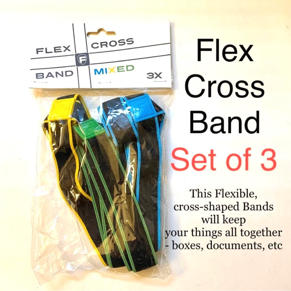 Set of 3 Flexible Cross-Shaped Bands M-L-XL Storage Room Organizing Office